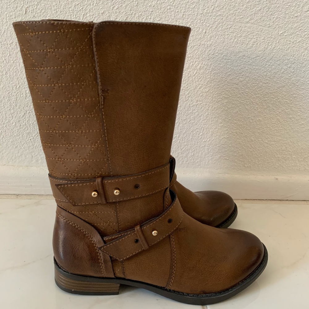 Cognac Moto Boots